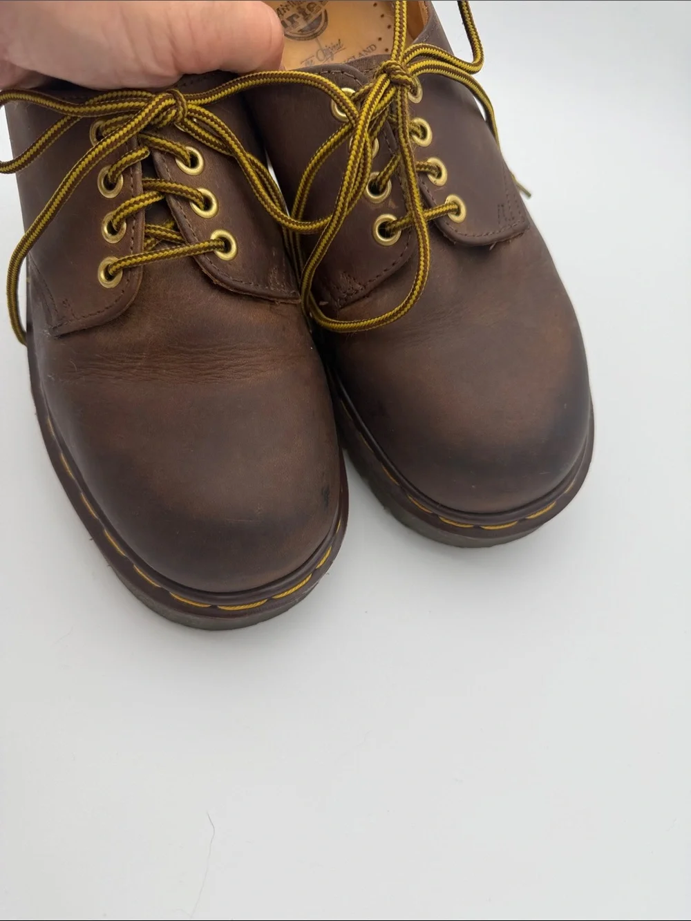 Vintage Dr. Martens Made in England Aztec Crazy Horse 1561 4 Hole Brown Oxford 6